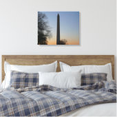 Washington Monument bij zonsondergang in DC Canvas Afdruk (Insitu (Slaapkamer))