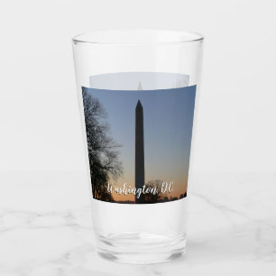 Washington Monument bij zonsondergang in DC Glas