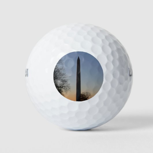 Washington Monument bij zonsondergang in DC Golfballen (Voorkant)