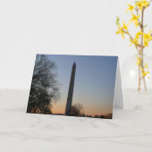 Washington Monument bij zonsondergang in DC Kaart (Gele Bloem)