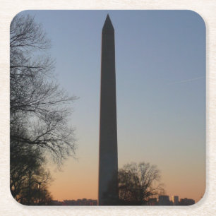 Washington Monument bij zonsondergang in DC Kartonnen Onderzetters