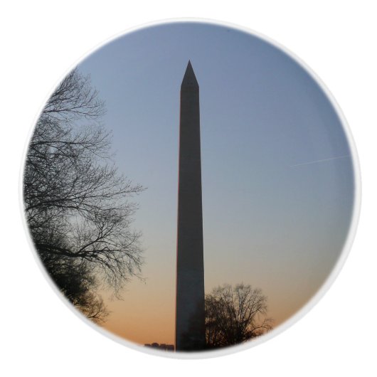 Washington Monument bij zonsondergang in DC Keramische Knop (Voorkant)