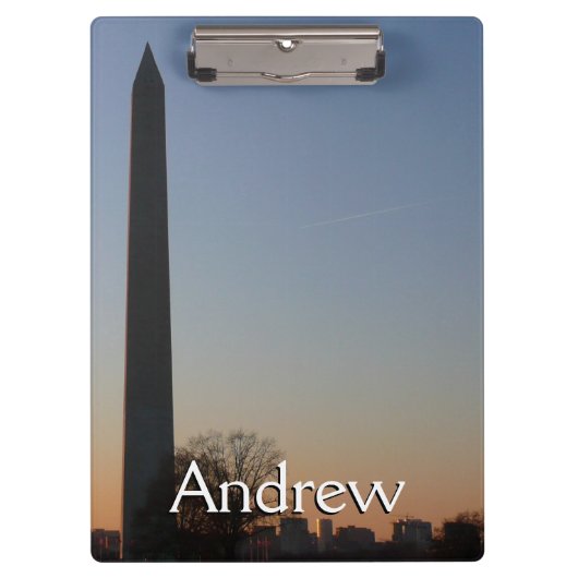 Washington Monument bij zonsondergang in DC Klembord (Voorkant)