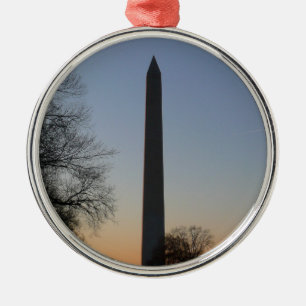 Washington Monument bij zonsondergang in DC Metalen Ornament