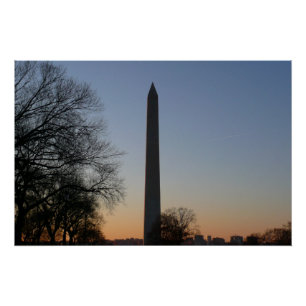 Washington Monument bij zonsondergang in DC Perfect Poster