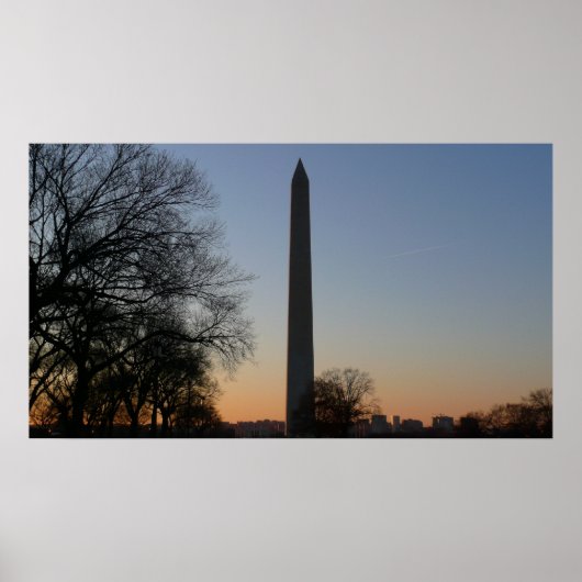 Washington Monument bij zonsondergang in DC Poster (Voorkant)