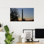 Washington Monument bij zonsondergang in DC Poster (Thuiskantoor)