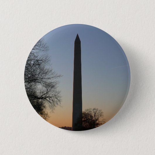 Washington Monument bij zonsondergang in DC Ronde Button 5,7 Cm (Voorkant)