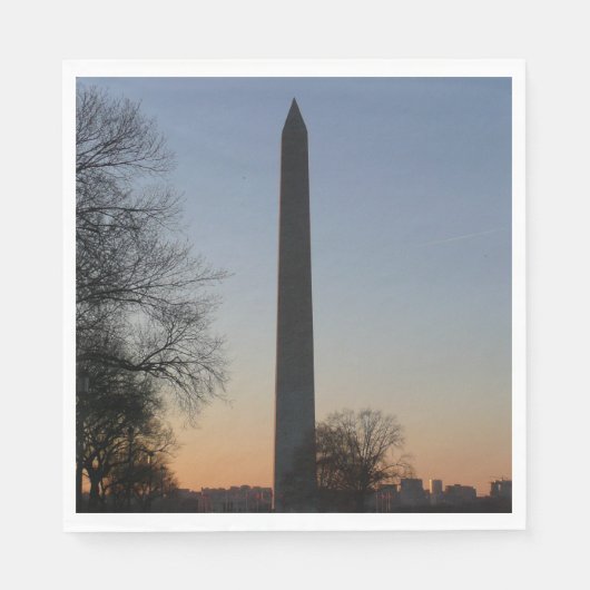 Washington Monument bij zonsondergang in DC Servetten (Voorkant)