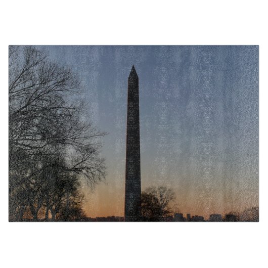 Washington Monument bij zonsondergang in DC Snijplank (Voorkant)