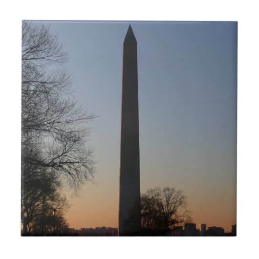 Washington Monument bij zonsondergang in DC Tegeltje (Voorkant)