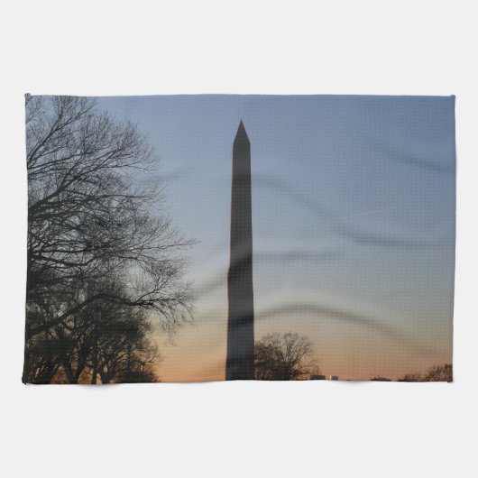 Washington Monument bij zonsondergang in DC Theedoek (Horizontaal)