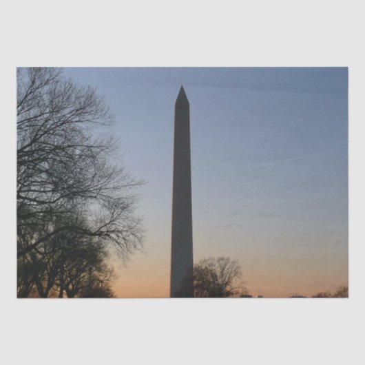 Washington Monument bij zonsondergang in DC Tissuepapier (Voorkant)
