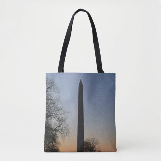 Washington Monument bij zonsondergang in DC Tote Bag (Voorkant)