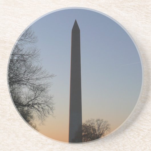 Washington Monument bij zonsondergang in DC Zandsteen Onderzetter (Voorkant)