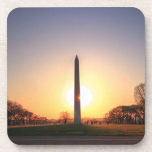 Washington Monument bij zonsondergang Onderzetter