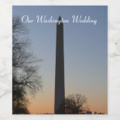 Washington Monument bij zonsondergang Wijn Etiket (Enkel label)