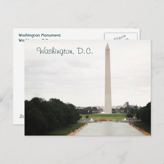 Washington Monument Briefkaart (Voorkant / Achterkant)