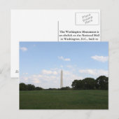 Washington Monument Briefkaart (Voorkant / Achterkant)