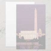 Washington Monument, Capitol en Jefferson Briefpapier (Voorkant / Achterkant)