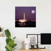 Washington Monument, Capitol en Jefferson Poster (Thuiskantoor)