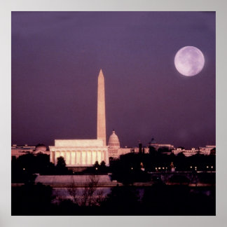 Washington Monument, Capitol en Jefferson Poster