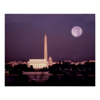 Washington Monument, Capitol en Jefferson Poster
