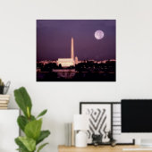 Washington Monument, Capitol en Jefferson Poster (Thuiskantoor)