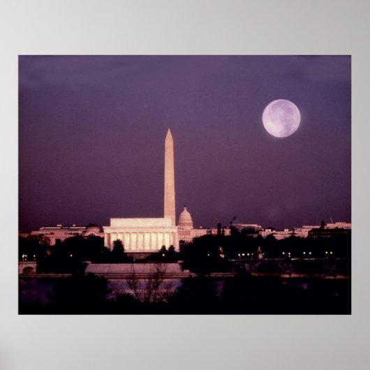 Washington Monument, Capitol en Jefferson Poster (Voorkant)
