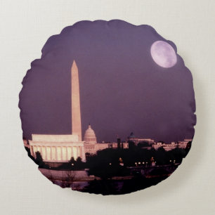 Washington Monument, Capitol en Jefferson Rond Kussen