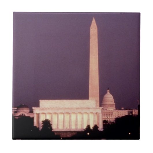 Washington Monument, Capitol en Jefferson Tegeltje (Voorkant)