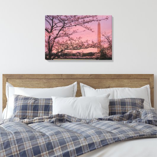 Washington Monument Cherry Blossom Festival Canvas Afdruk (Insitu (Slaapkamer))