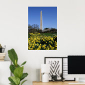 Washington Monument Daffodils Poster (Thuiskantoor)