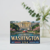 Washington Monument en Amerikaanse icoon Briefkaart (Staand voorkant)