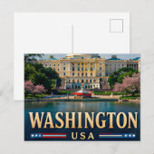 Washington Monument en Amerikaanse icoon Briefkaart (Voorkant / Achterkant)