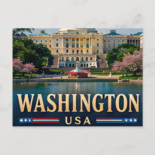 Washington Monument en Amerikaanse icoon Briefkaart (Voorkant)