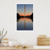 Washington Monument en Reflection op Sunset Poster (Keuken)