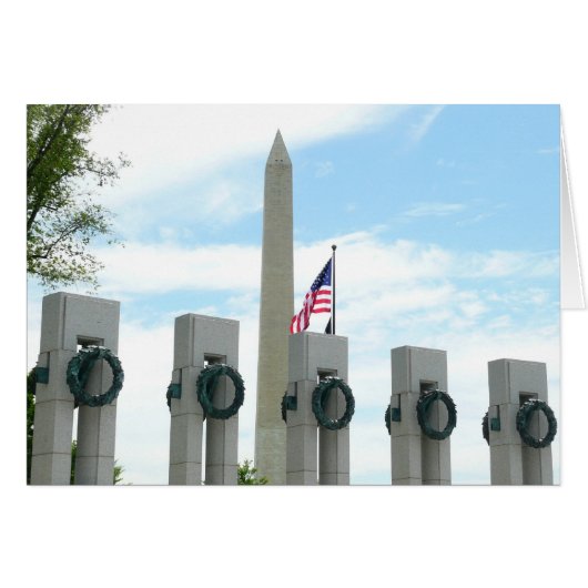 Washington Monument en WWII-herdenkingsmonument in (Voorkant Horizontaal)
