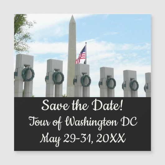 Washington Monument en WWII-herdenkingsmonument in (Voorkant)
