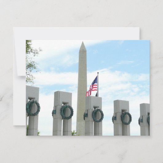Washington Monument en WWII-herdenkingsmonument in (Voorkant)