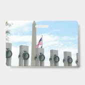 Washington Monument en WWII-herdenkingsmonument in Badge (Achterkant)