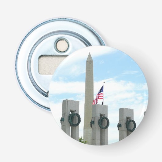 Washington Monument en WWII-herdenkingsmonument in Button Flesopener (Voorkant)