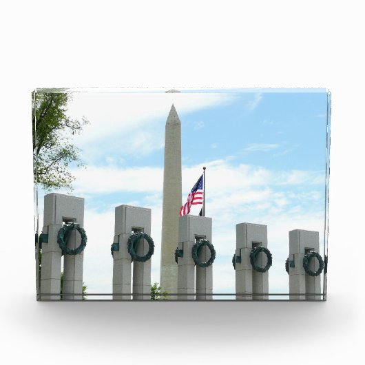 Washington Monument en WWII-herdenkingsmonument in Fotoblokken (Voorkant)