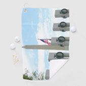 Washington Monument en WWII-herdenkingsmonument in Golfhanddoek (Insitu)