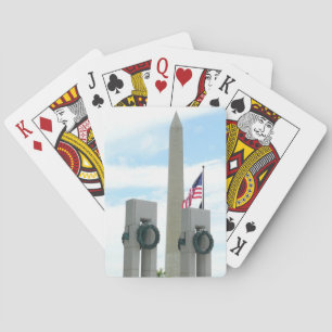 Washington Monument en WWII-herdenkingsmonument in Pokerkaarten
