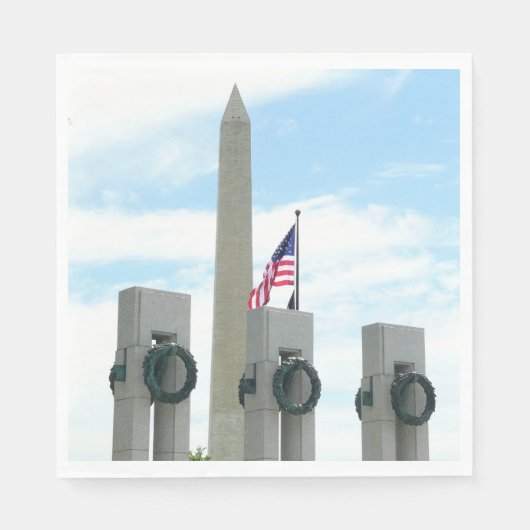 Washington Monument en WWII-herdenkingsmonument in Servetten (Voorkant)