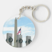 Washington Monument en WWII-herdenkingsmonument in Sleutelhanger (Achterkant)