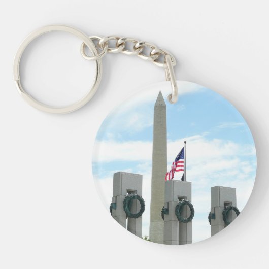 Washington Monument en WWII-herdenkingsmonument in Sleutelhanger (Voorkant)