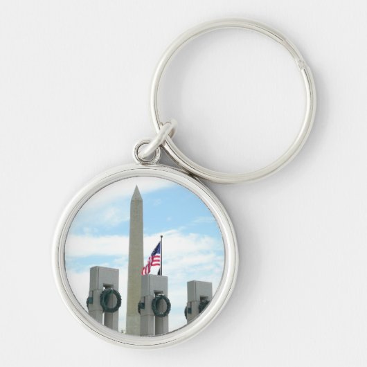 Washington Monument en WWII-herdenkingsmonument in Sleutelhanger (Voorkant)