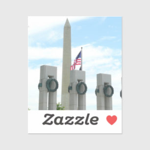 Washington Monument en WWII-herdenkingsmonument in Sticker